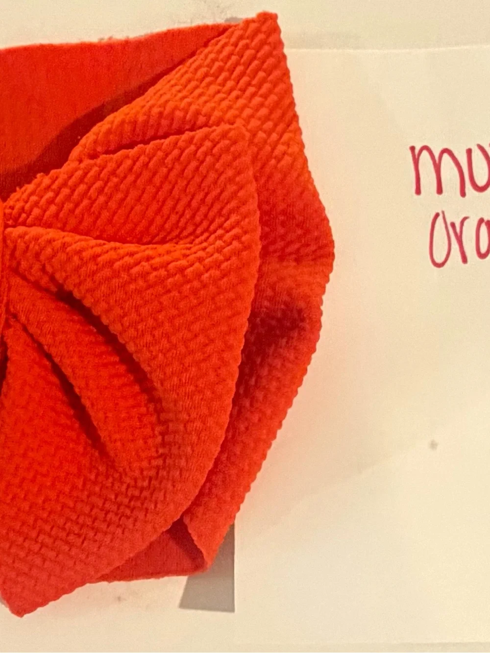 Orange Knit Big Bow Headwrap